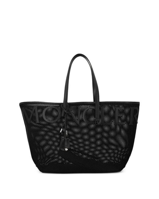 Moncler Black Logo Detail Shopper Tote Bag