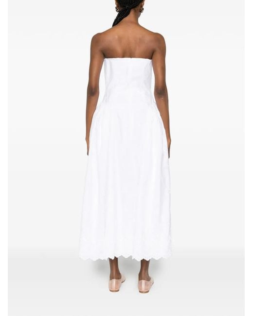 Simone Rocha White Embroidered Midi Dress
