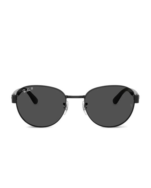 Ray-Ban Gray Chromance Round-Frame Tinted Sunglasses