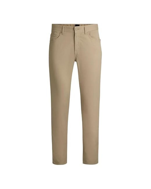 Boss Natural Logo-Patch Straight Trousers for men