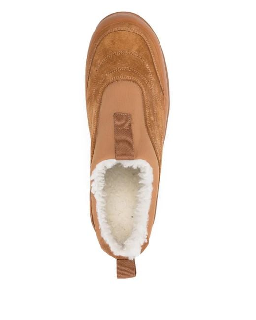 Diemme Brown Shearling Low-Top Boots for men