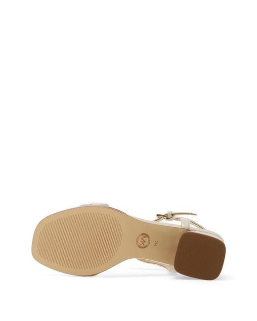 Michael Kors Natural Monogram-Pattern Buckle-Fastening Sandals