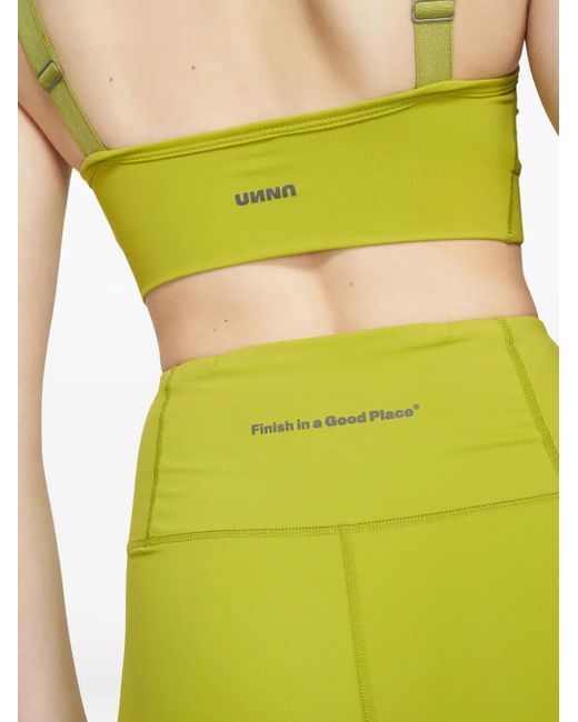 UNNA Yellow Logo-Print Bra