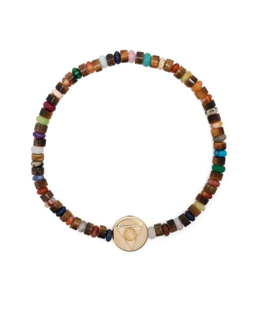 Luis Morais White 14Kt Light Of The Majestic Beaded Bracelet for men