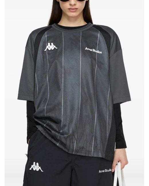 Acne Studios X Kappa Logo T-Shirt in Gray | Lyst 