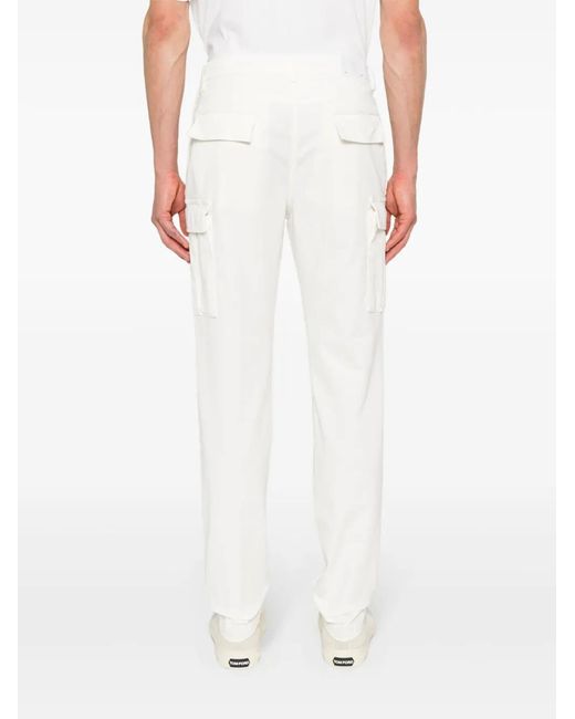 Eleventy White Tapered Cargo Pants for men