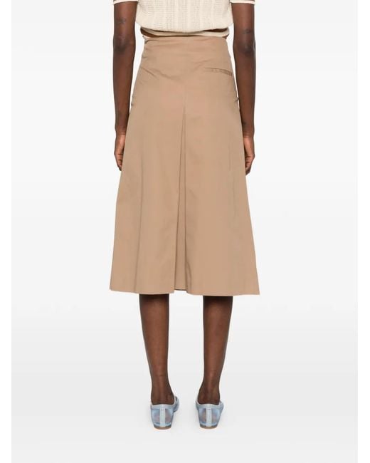 NINA 14.7 Natural Pleated A-Line Skirt