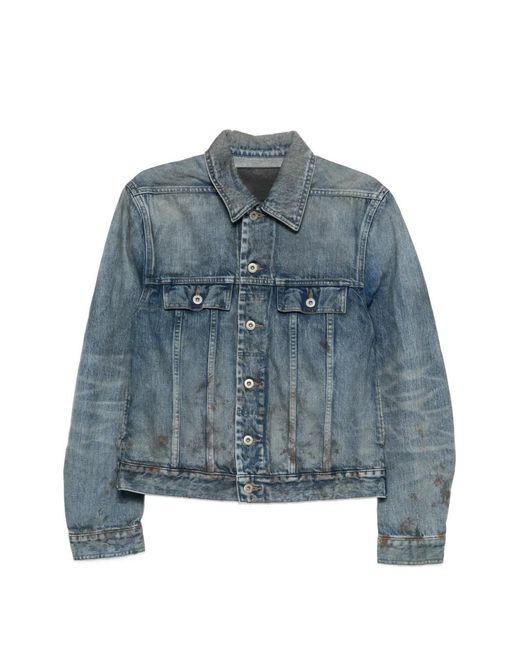 Rick Owens Blue Veste À Boutonnière for men