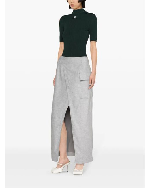 Courreges Green Reedition Rib-Knit Sweater