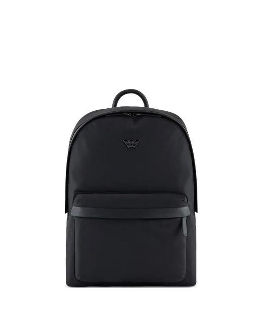 Emporio Armani Black Nylon Backpack for men