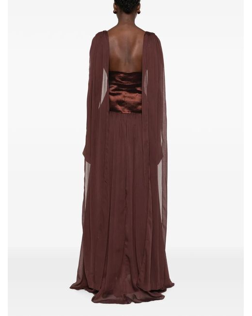 Arcina Ori Purple Ramona Draped-Panel Maxi Dress