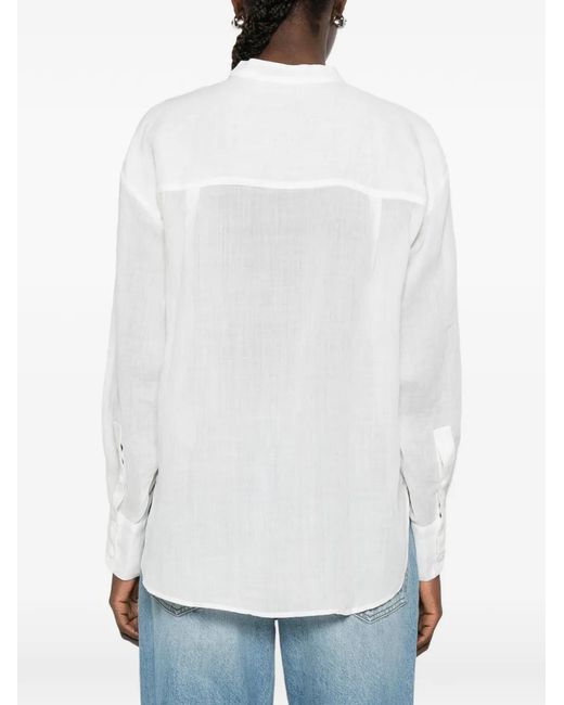 ERMANNO FIRENZE White Floral-Embroidery Shirt