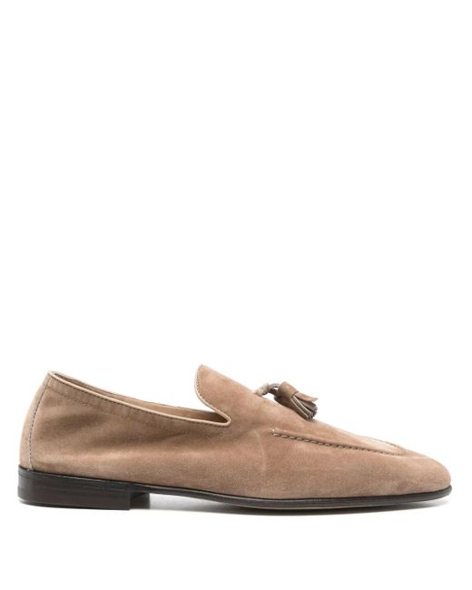 Brunello Cucinelli Brown Suede Loafers for men