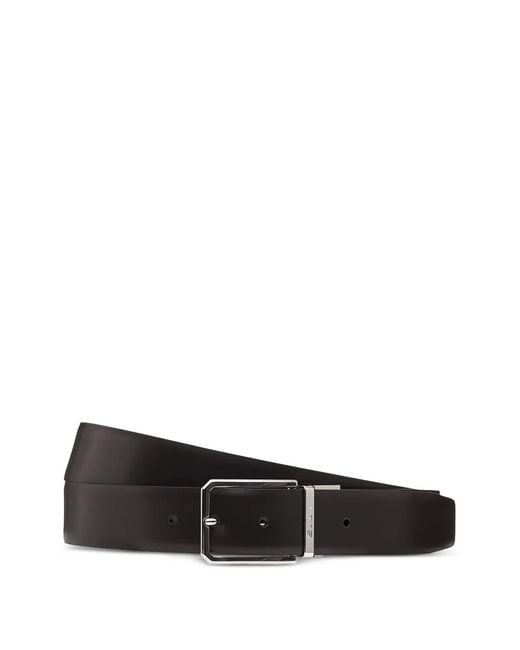 Santoni White Buckle-Fastening Leather Belt for men