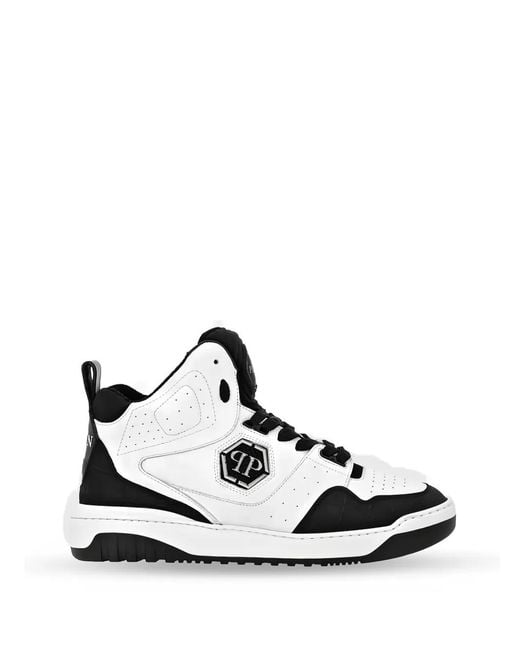 Philipp Plein White Croco-Effect Sneakers for men