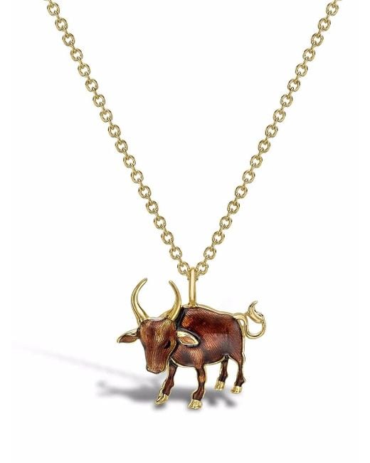 Pragnell Metallic 18Kt Zodiac Ox Pendant Necklace