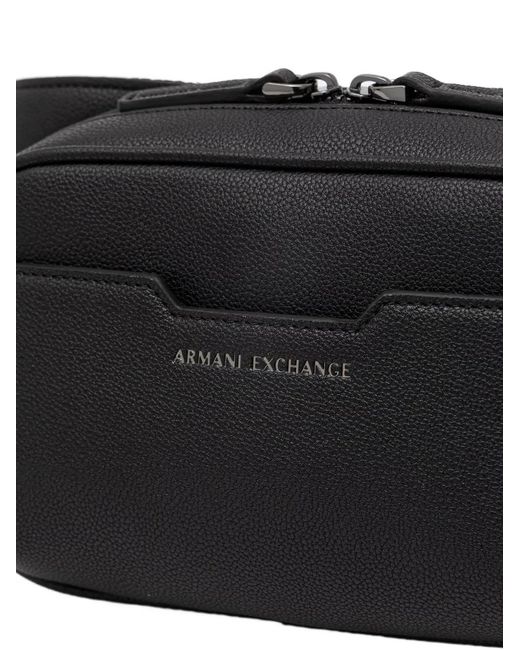 ARMANI EXCHANGE Black Pebbled-Effect Belt Bag