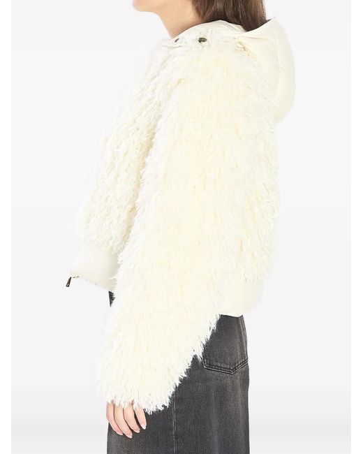 Moncler Natural Vigiers Faux-Fur Puffer Jacket