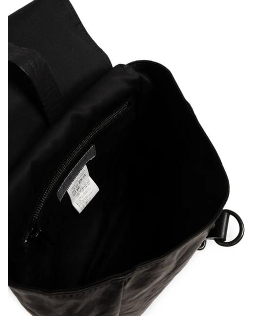 Yohji Yamamoto Black Buckle-Detail Leather Shoulder Bag for men