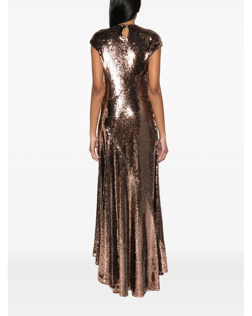 Philosophy Di Lorenzo Serafini Pink Pleated Sequinned Gown