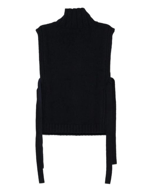 Soeur Black Sleeveless Woolen Sweater