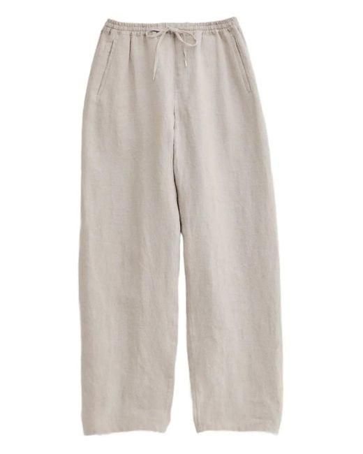 A Kind Of Guise White Drawstring Linen Trousers for men