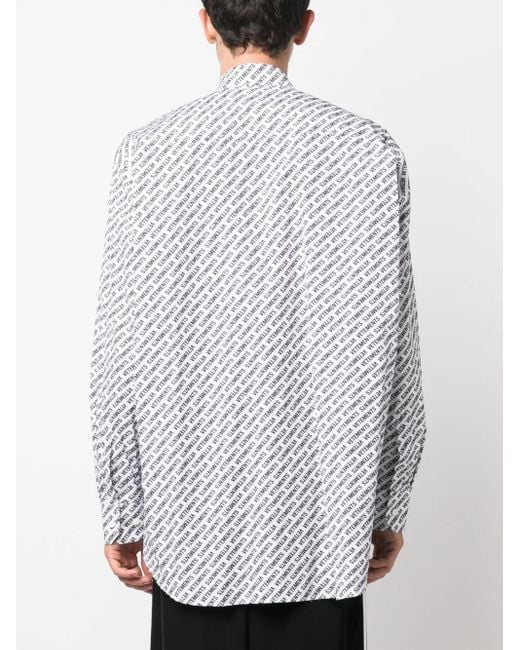 Vetements White Logo-Print Cotton Shirt for men