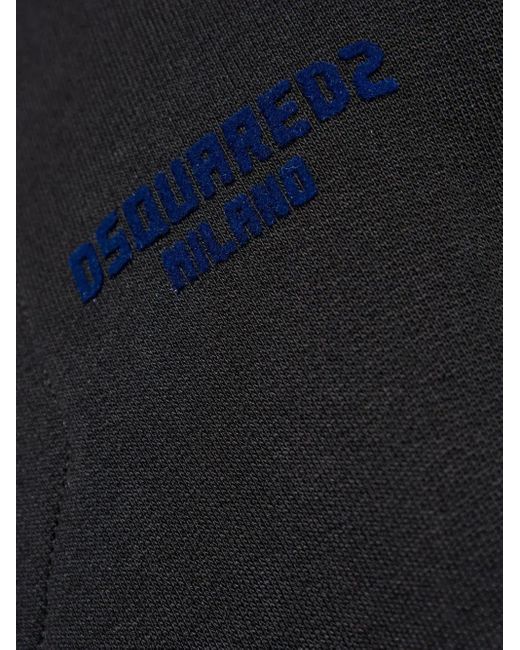 DSquared² Blue Logo-Embroidered Zip-Up Sweatshirt for men