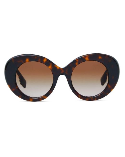 Burberry Brown Tortoiseshell Oversized Round Sunglasses