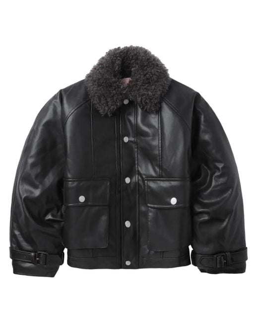 BAPY BY *A BATHING APE® Black Faux-Leather Jacket