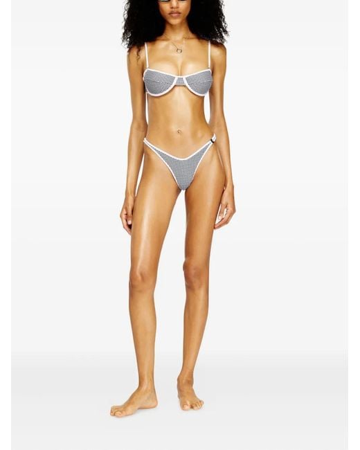 DIESEL White Micro-Punchy-D-Core Bikini Bottoms