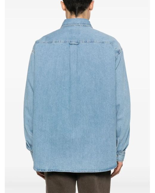 Carhartt Blue Long Sleeves "Lucas" Denim Shirt for men