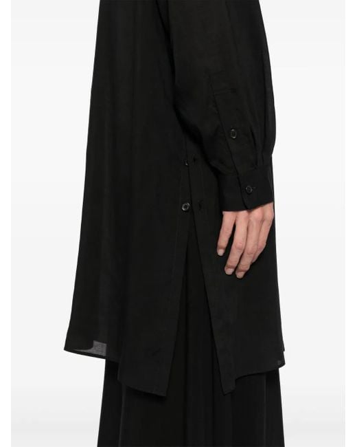 Yohji Yamamoto Overhemd Met Vlakken En Split in het Black voor heren