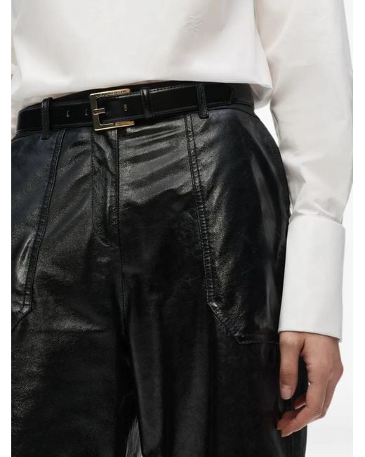Karl Lagerfeld Black Classic Leather Belt