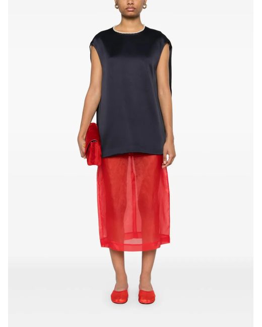 Carven Blue Cocoon Top