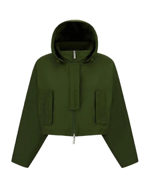 Herno Green Hooded Cropped Jacket