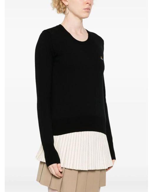Vivienne Westwood Black Cotton And Cashmere Blend Jumper