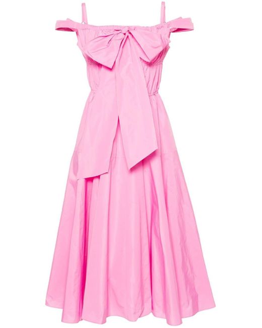 Patou Midi-jurk Met Strikdetail in het Pink