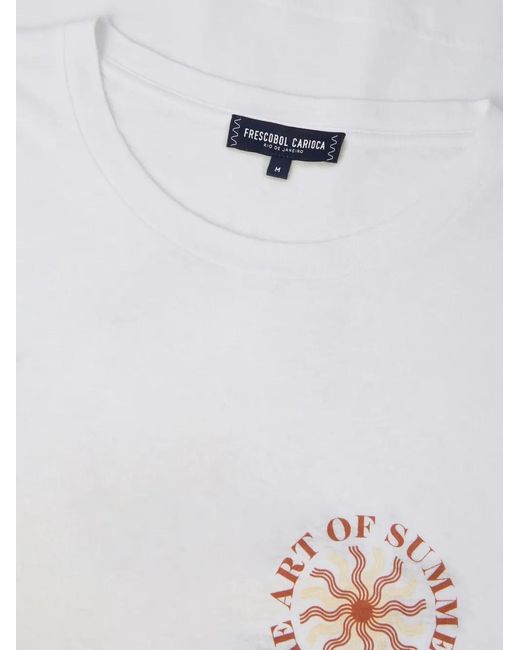 Frescobol Carioca White T-Shirt Dinis À Imprimé Graphique for men