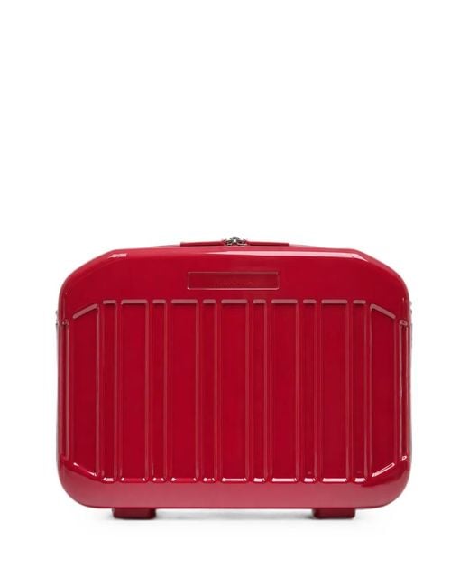 Piquadro Red Glossy Grooved Bag for men