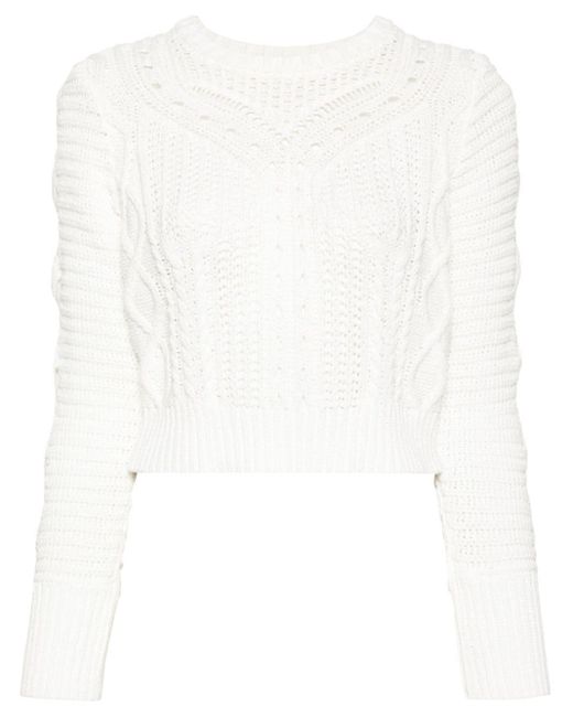 IRO White Cut-out Cropped Jumper