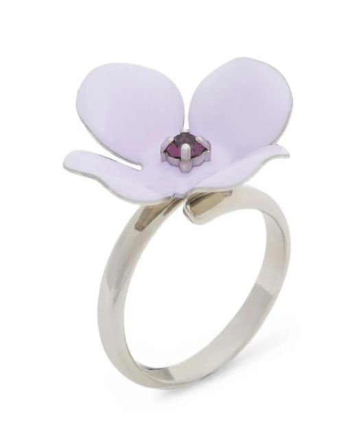 Marni White Bague Marguerite En Émail