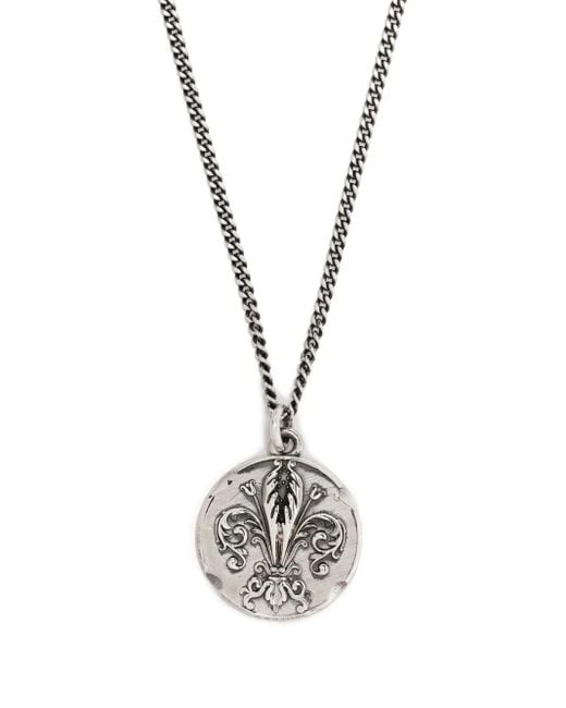 Emanuele Bicocchi Metallic Lily Coin Pendant Necklace