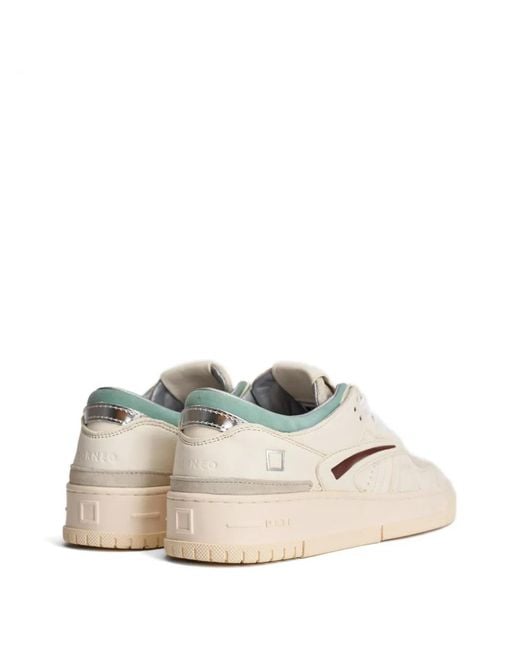 Date White Perforated Leather Sneakers
