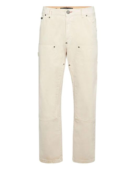 Philipp Plein Natural Distressed Carpenter Pants for men