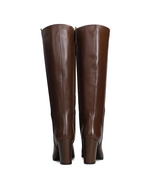 Julie Dee Brown Side-Zip Leather Boots