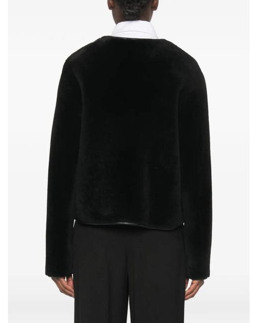 Blazé Milano Black Button-Up Shearling Jacket