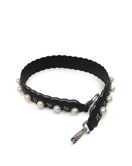 Fendi Black 'Strap You' Schulterriemen mit Schlangenlederdetails