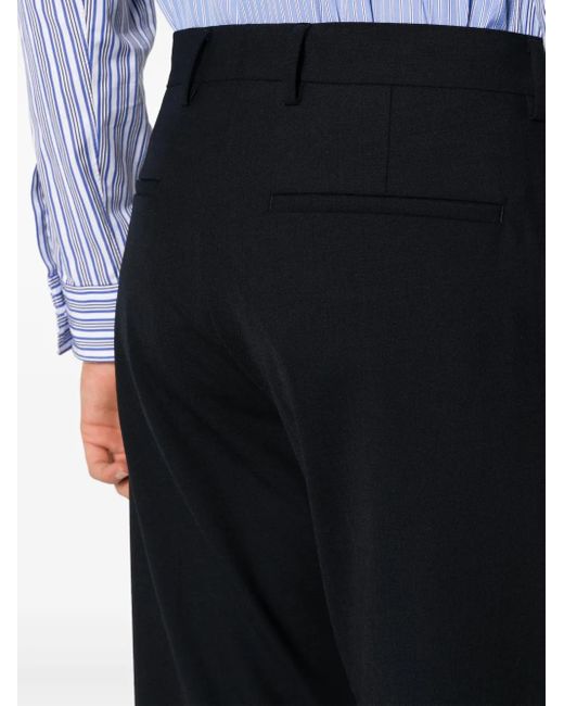 MODES GARMENTS Blue Tailored Mid-Rise Trousers for men