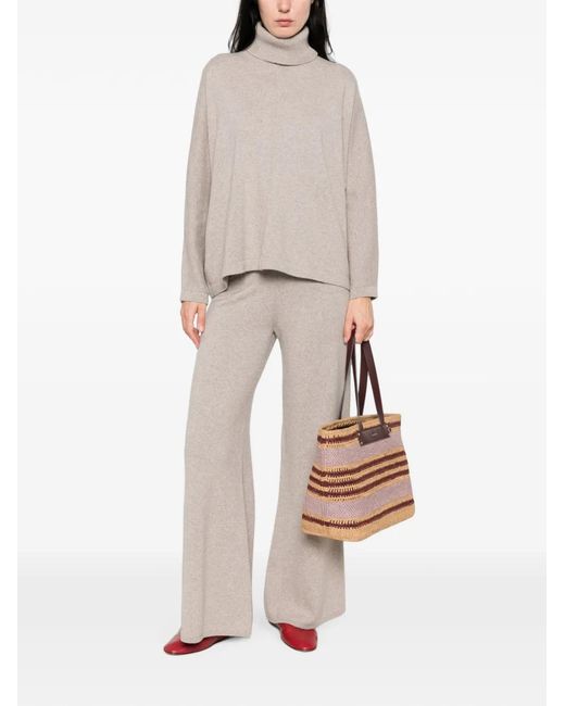 Panicale Natural Drawstring Palazzo Pants